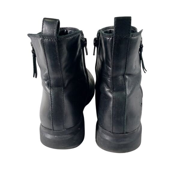 NATURALIZER! BLACK GENUINE LEATHER DUAL ZIPPER, PADDED INNER ANKLE BOOTS! SZ 8M - Picture 8 of 10